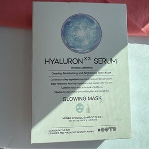 Hyaluron X3 Serum Glowing Bamboo Sheet Masks. 10ct Brand New. Korean Beauty